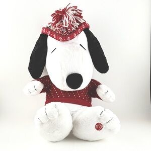 Snoopy Plush Dog Toy with Red Sweater and Hat